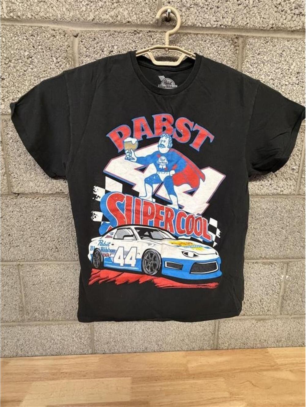 Pabst Blue Ribbon Racing T-Shirt Size L 2010s Car Graphic T